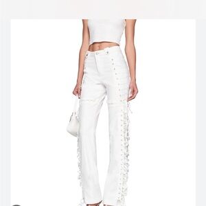 I.AM.GIA White High Rise Lace-Up Jeans